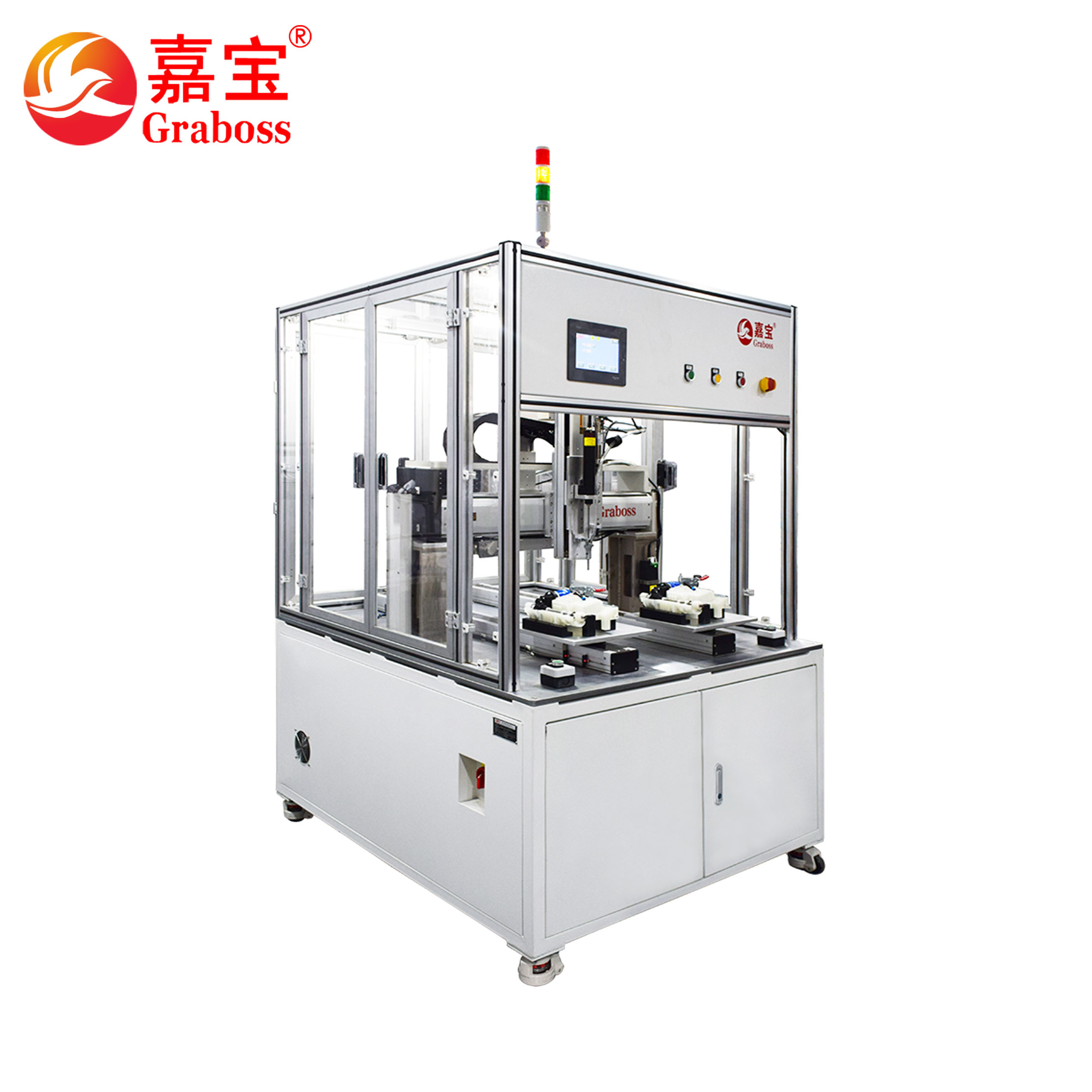 Vertical back to back screw tightening machine